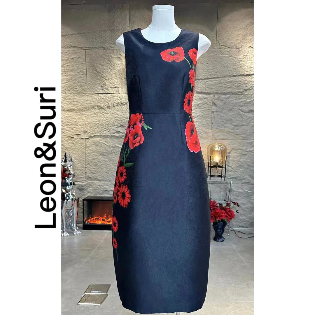 C【年终大促】“漫路生花”古董感金属丝背心连衣裙中式修身