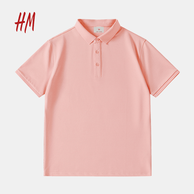 hm 新品男士POLO衫绅士粉时尚简约运动百搭休闲款2218翻领半袖