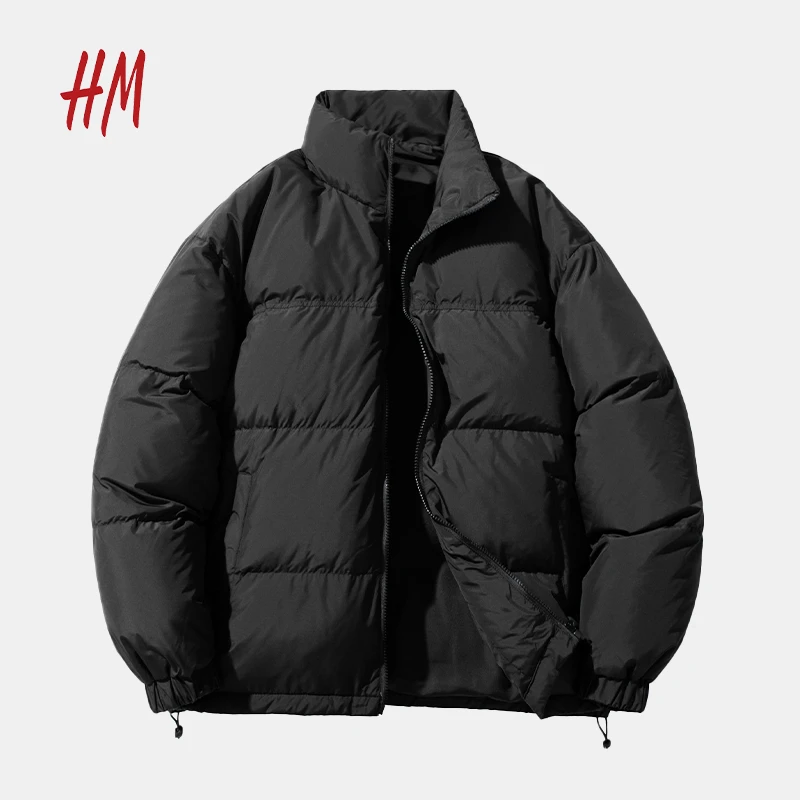 HM新品 羽绒服 男女情侣同款 冬季立领时尚百搭防风加厚保暖外套