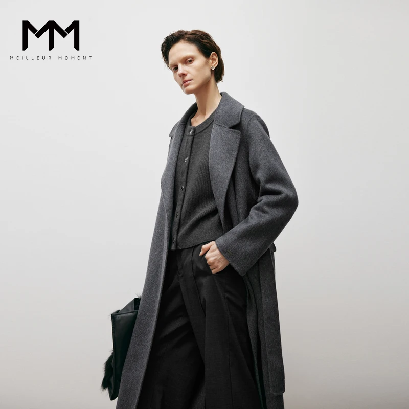 MM麦檬23年秋冬新款简约时尚通勤羊毛大衣毛呢外套女5EA170331