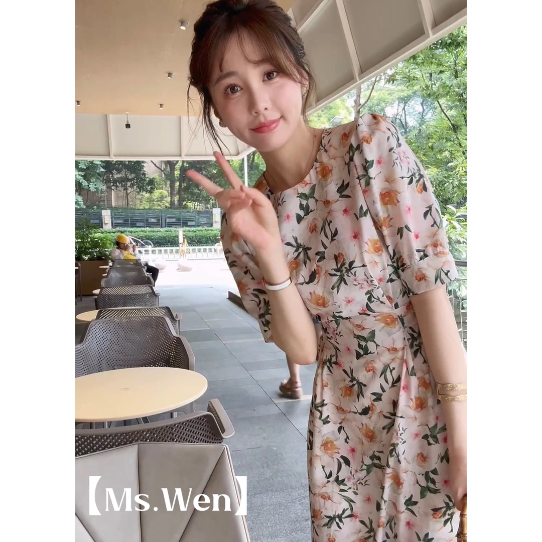 【WENZO】田园时光~时尚气质优雅显瘦设计感连衣裙W250430