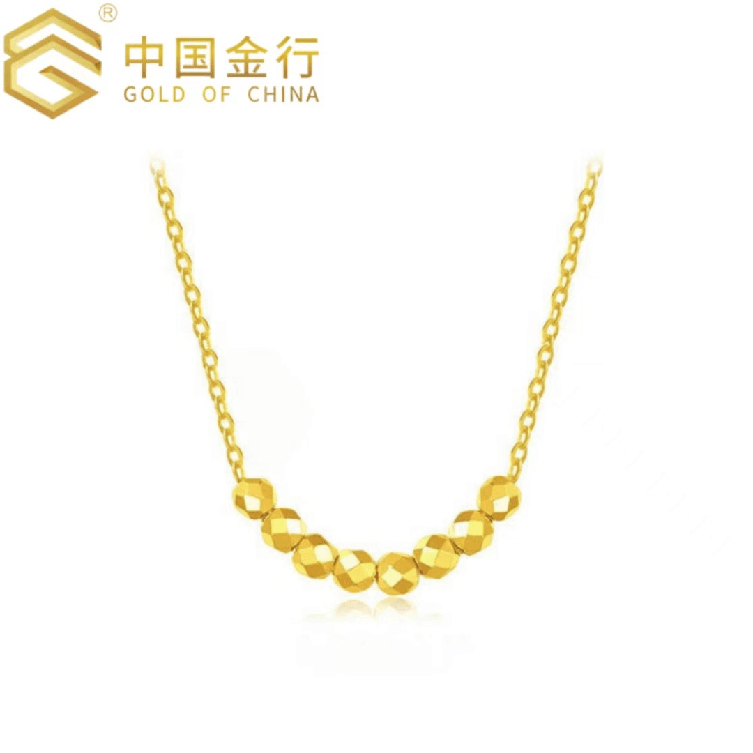 金行足金999蹦迪金珠转运珠4mmDIY（拍3颗以上赠送925银链）礼盒
