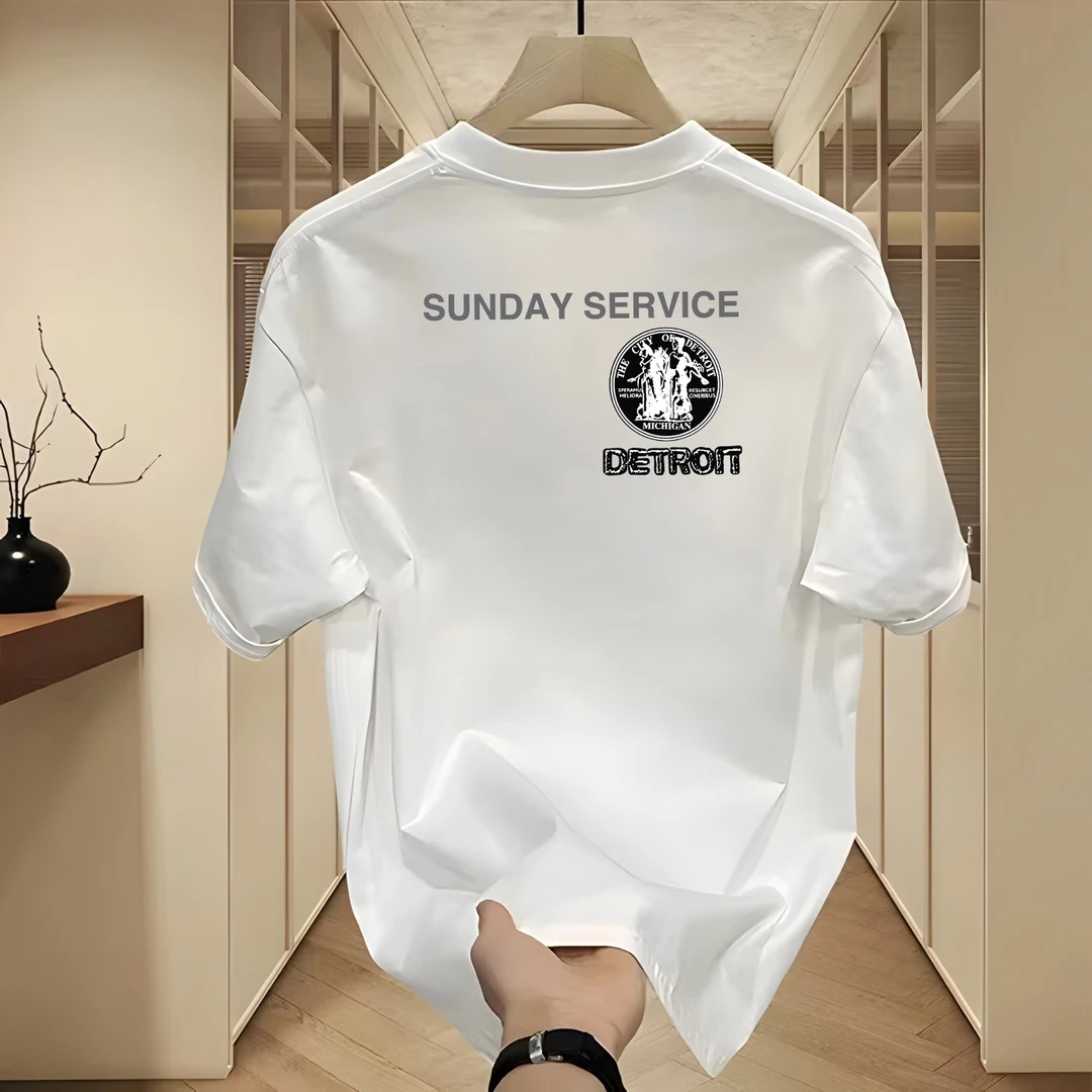 【高品质男装】美式纯棉韩版夏季宽松男士圆领ins百搭短袖T恤上衣