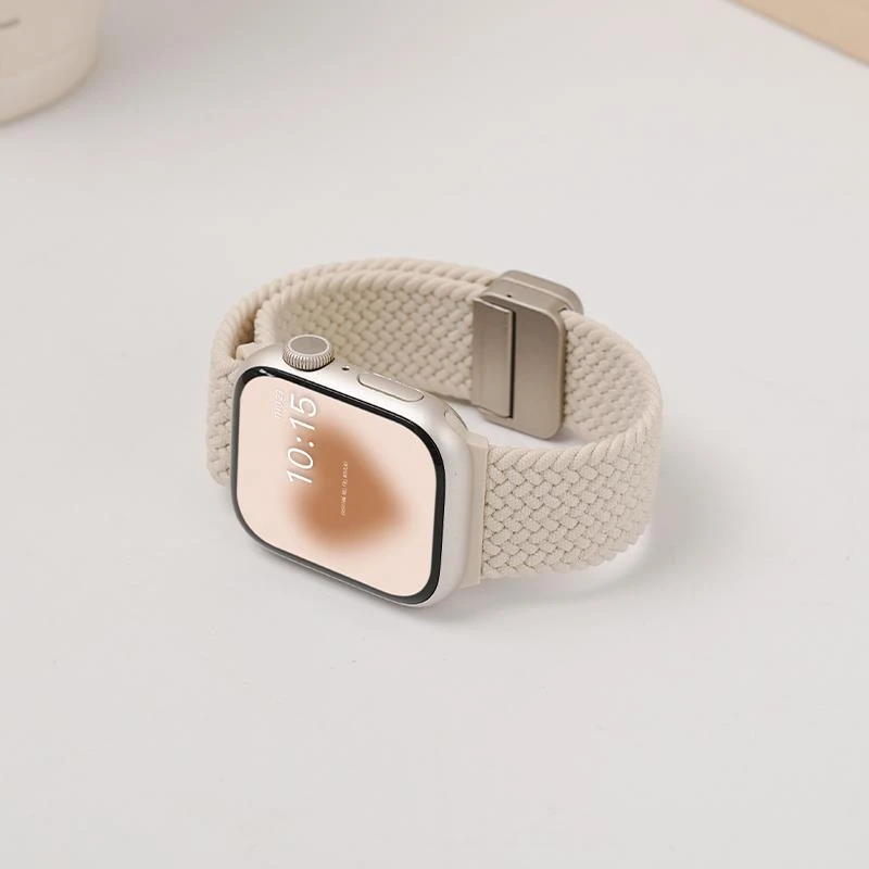 适用苹果手表表带iwatch10Ultra2尼龙编织applewatch磁吸se98回环
