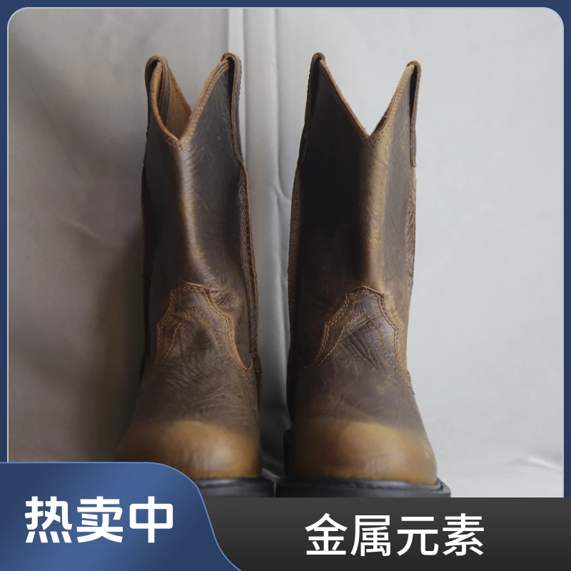 真皮高筒蒙古马靴牛皮男靴潮流机车靴复古马丁靴单里工装靴骑士靴