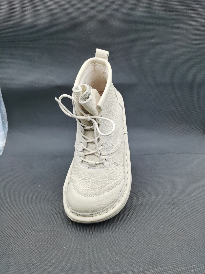 外贸虎路戈女款头层牛皮高帮系带夏季复古民族风马丁靴