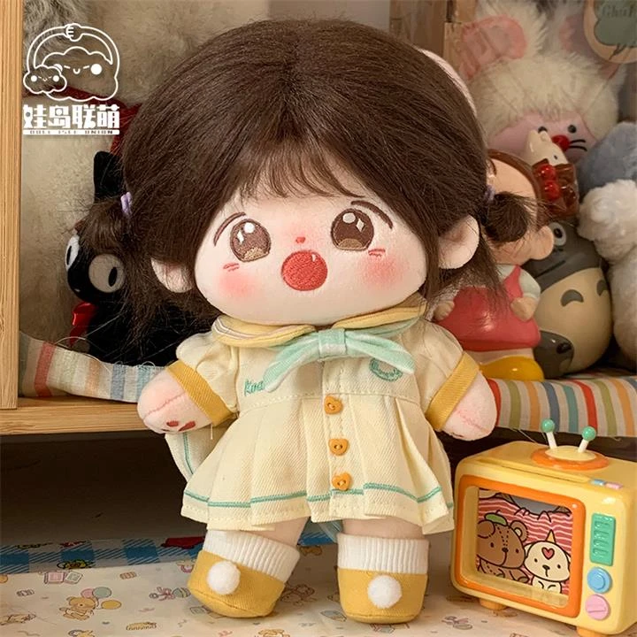 【现货】娃岛联萌20cm棉花娃娃娃衣学院风水手服正常体胖胖体均可