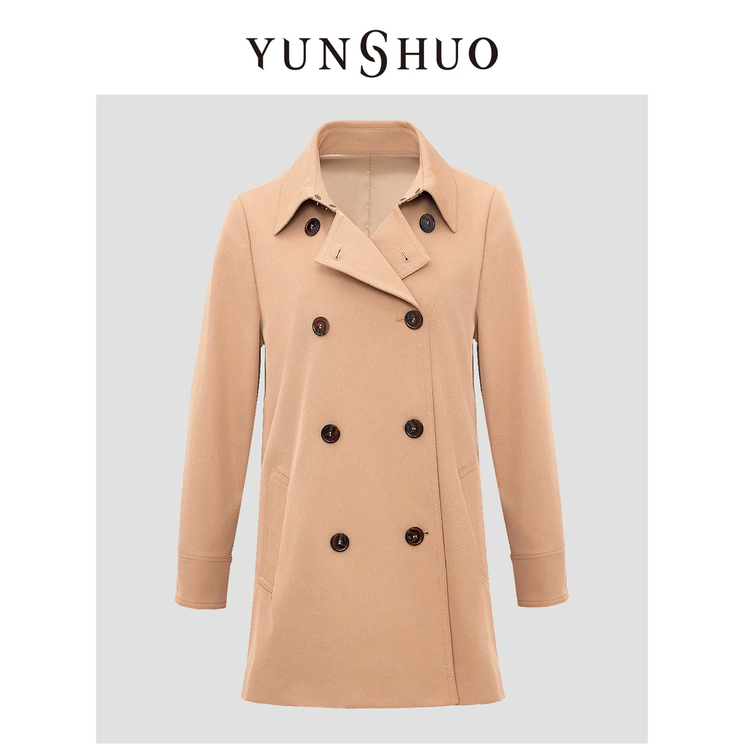 YUNSHUO允硕2024秋季新品时尚气质显瘦休闲百搭风衣外套466117