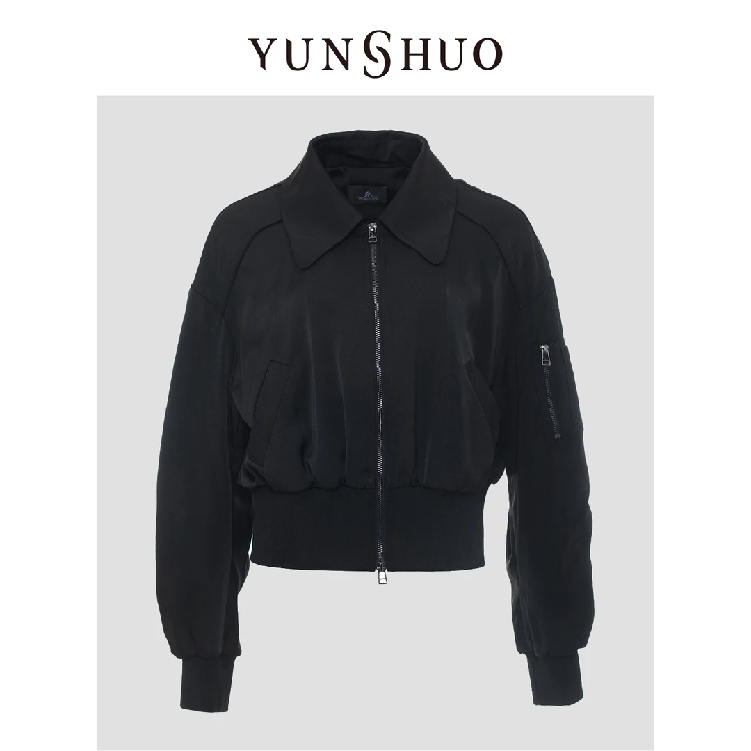YUNSHUO允硕2024秋季时尚百搭休闲简约口袋拉链款外套455310