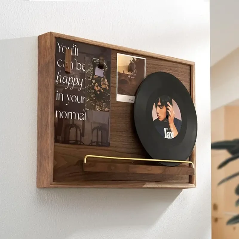 新款上架实木电表箱装饰画置物架胡桃色强配电箱盒入户墙遮灯光画