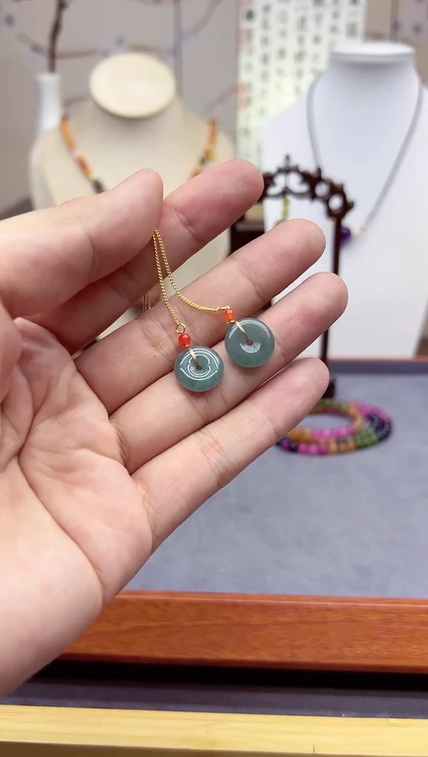 【闪购商品】翡翠耳饰14K金镶嵌E18