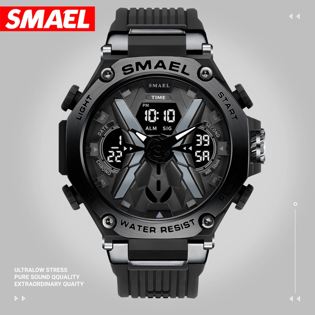 SMAEL8087炫酷合金潮流青少年学生男士腕表户外防水多功能手表