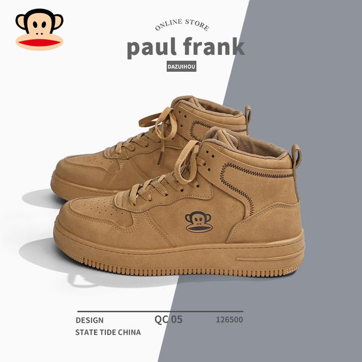 大嘴猴小麦色女鞋2024秋冬新款休闲百搭学生运动鞋情侣款高帮板鞋