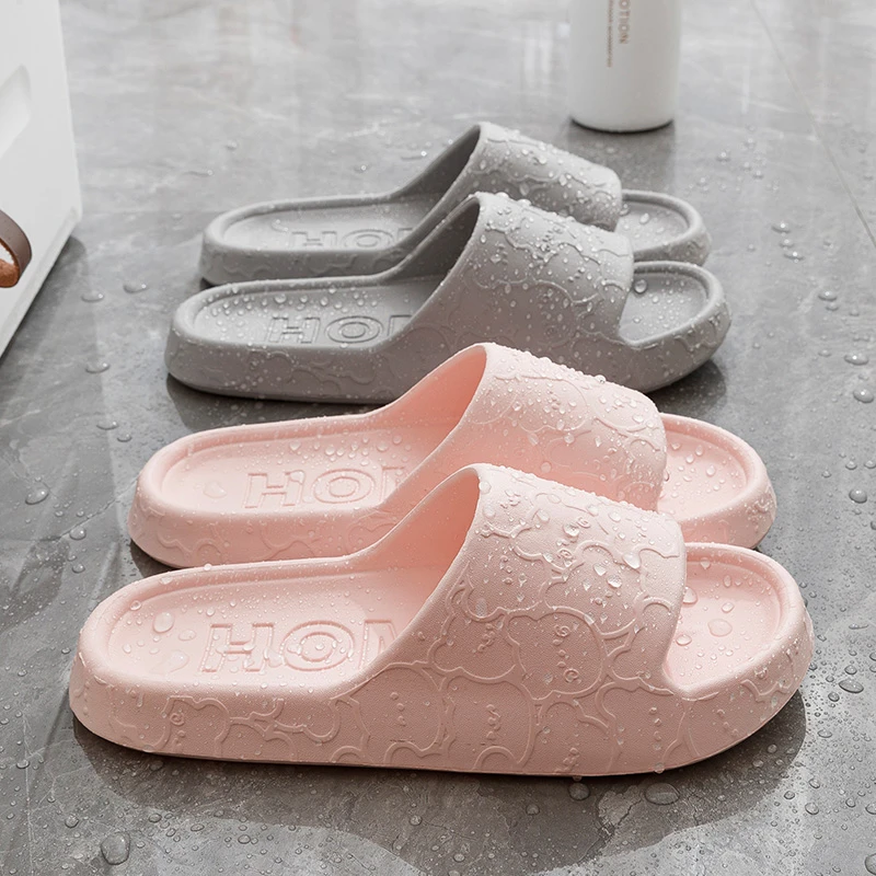 踩屎感拖鞋女款四季外穿加厚底居家用情侣浴室洗澡防滑eva凉拖鞋