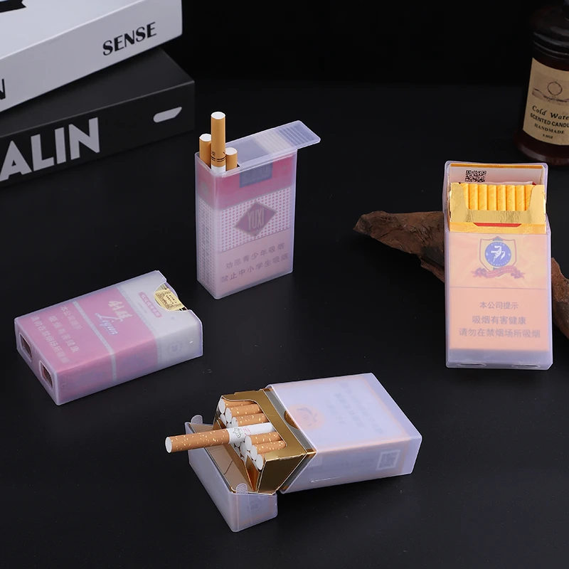 烟盒透明塑料烟盒防水创意个性男士便携滑盖盒烟盒保护套翻盖盒子
