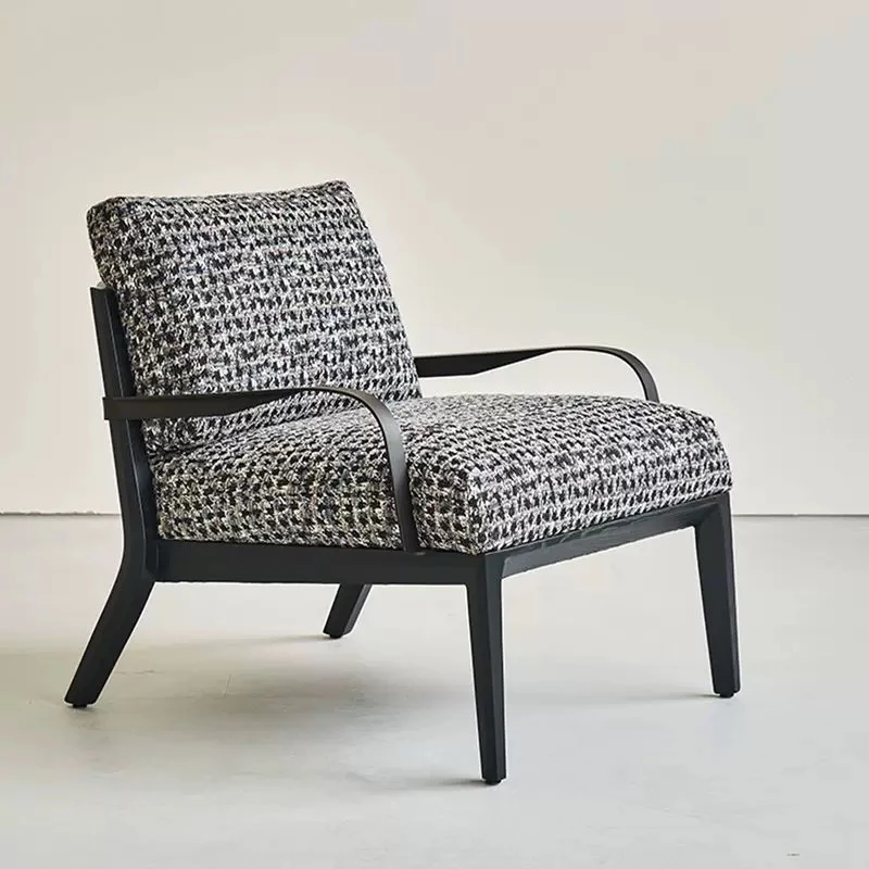 设计师椅子客厅轻奢酒店老虎椅阳台高级北欧意式花涧色别墅单人椅