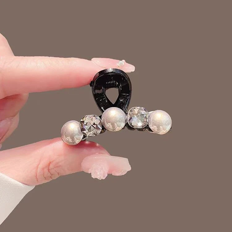 韩版公主头仿珠小抓夹法式气质刘海夹顶夹百搭小巧发卡边夹女