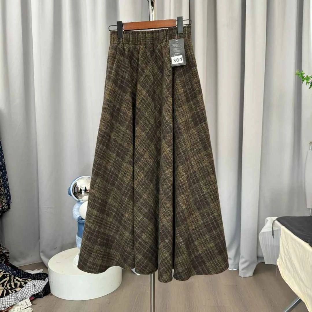 （慧敏专属链接364）大摆毛呢半身裙女2024秋冬新款高腰中长裙