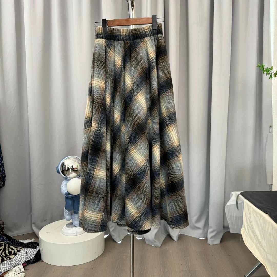 （慧敏专属链接334）大摆毛呢半身裙女2024秋冬新款高腰中长裙