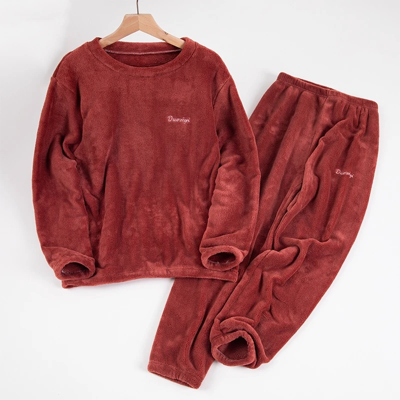 【大春子宠粉】外贸出口暖暖套装两件套冬季加厚珊瑚绒居家懒人睡衣