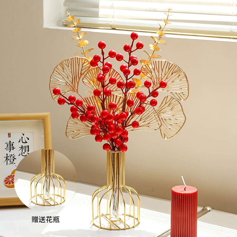 燕子专属 红果发发果新年摆件客厅装饰品年花家居装饰手工