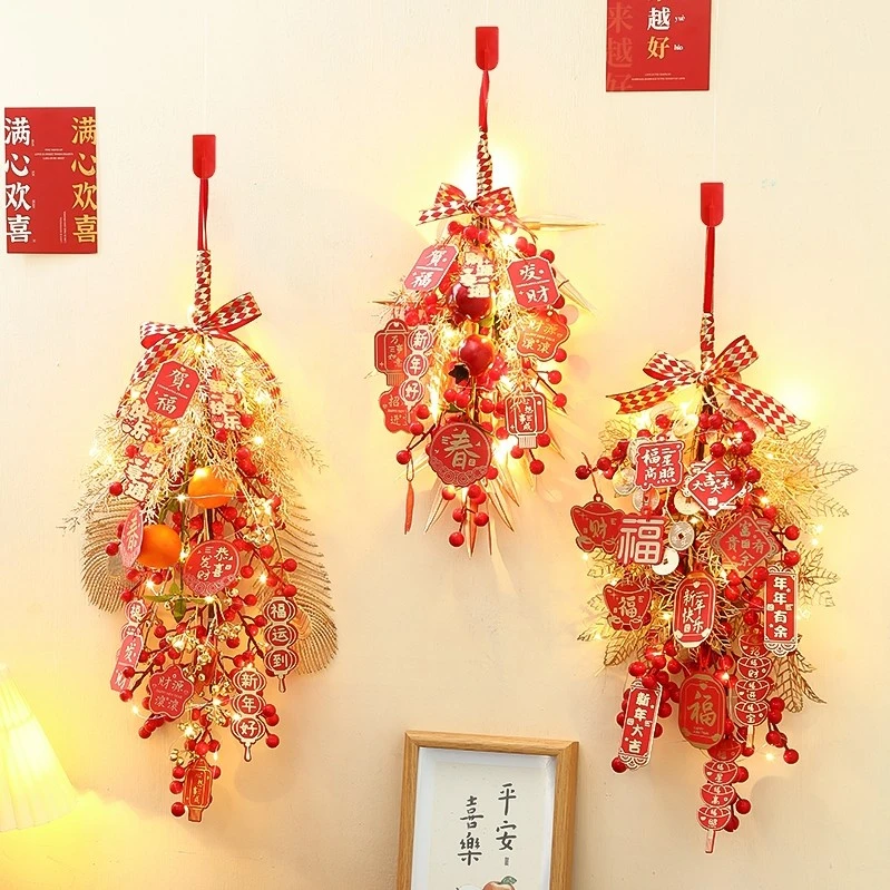 2024新年春节家居墙面装饰品挂饰发发果乔迁新居入宅客厅墙壁挂件