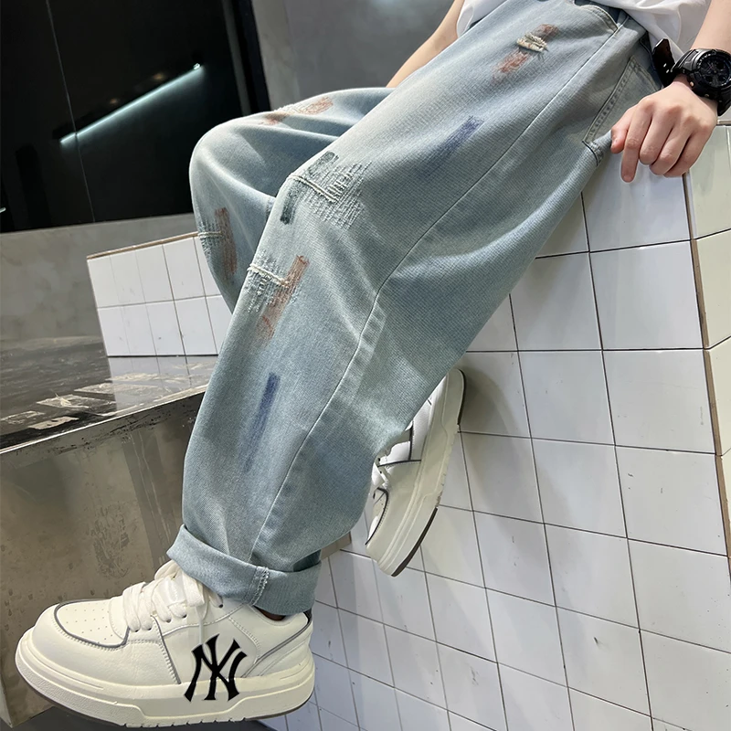 男童夏季薄款牛仔裤2025新款儿童装男孩酷帅气炸街春夏装长裤子潮