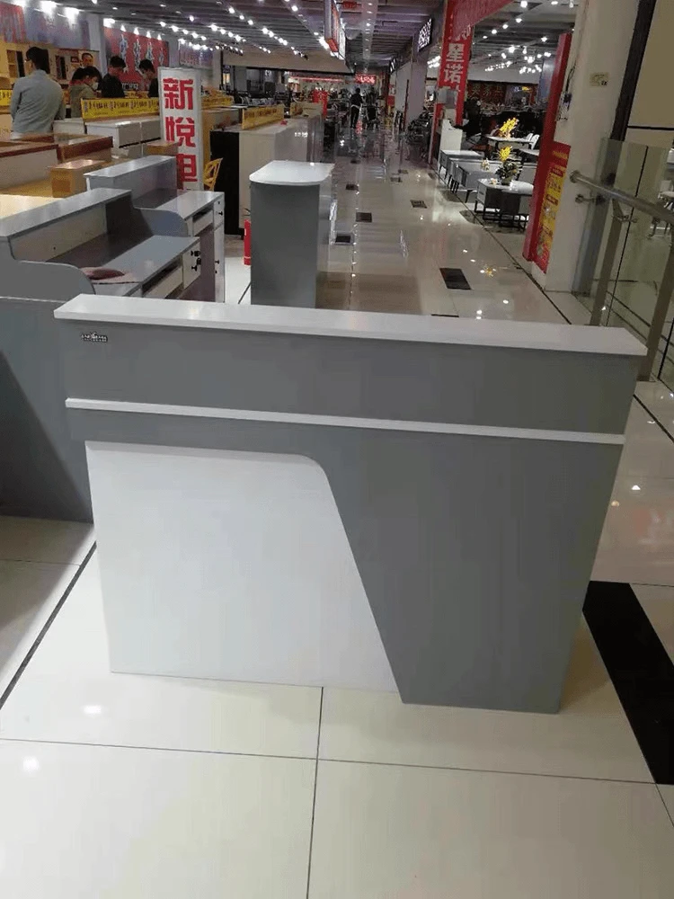 理发店收银台现代轻奢风美发吧台美容美发前台接待台收银柜