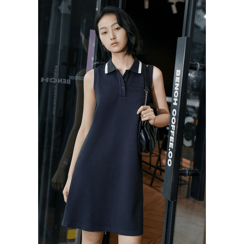 UR2024秋季新款女装美拉德学院风字母印花连衣裙UYY740013