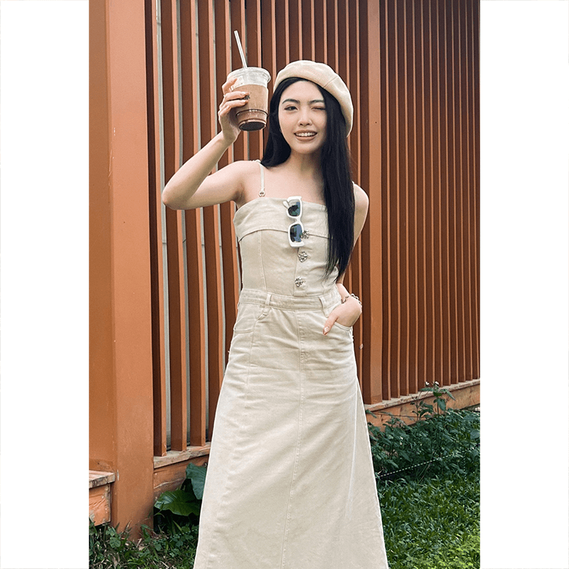 UR新款女装时尚设计感辣妹休闲开衩宝藏连衣裙UWG832181
