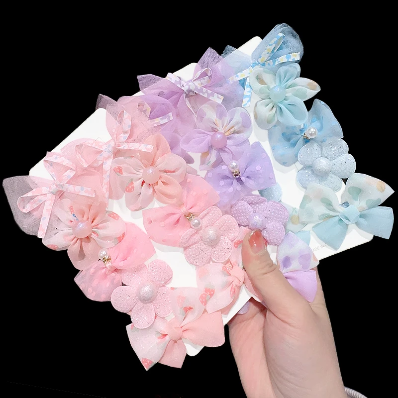 超仙全包蝴蝶结发夹宝宝布艺对夹小女孩碎发女童不伤发发卡头发饰