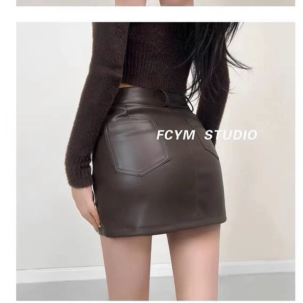 LIULIUJIA秋冬辣妹A子显瘦小皮裙