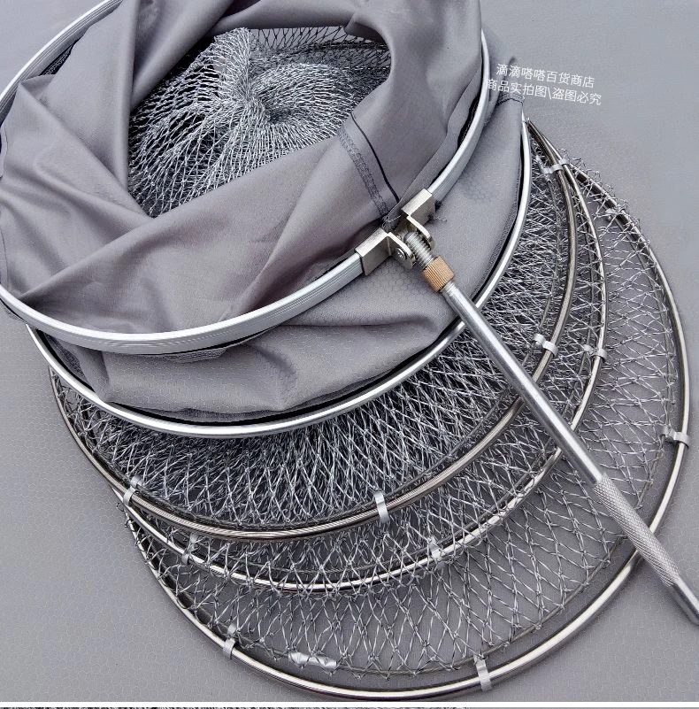 新款手工编织大力马鱼护野钓不锈钢渔护防挂速干钓鱼鱼库网兜鱼篓