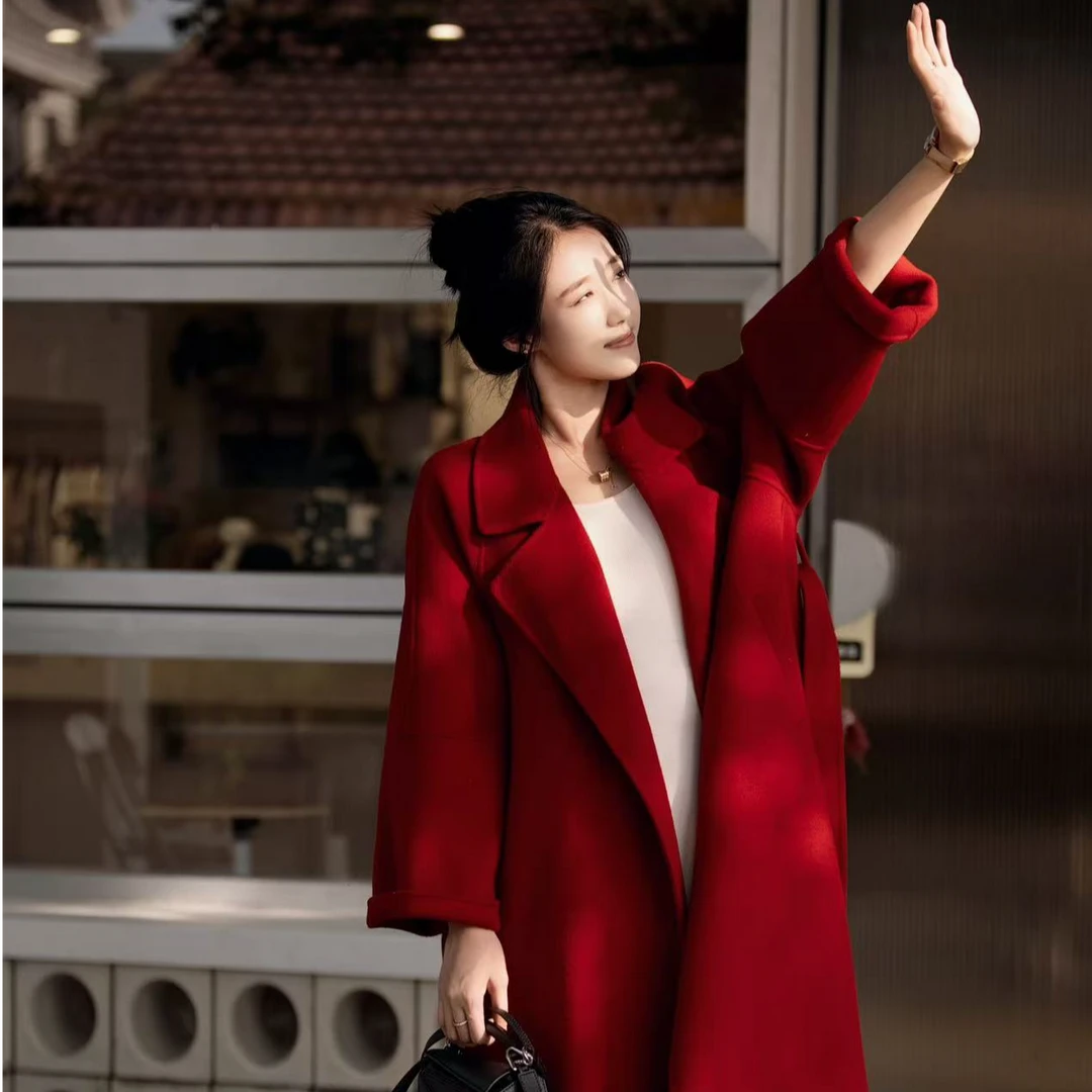 金夫人大衣【西西里大衣】贺贺—爆款气质纯手工双面羊毛大衣