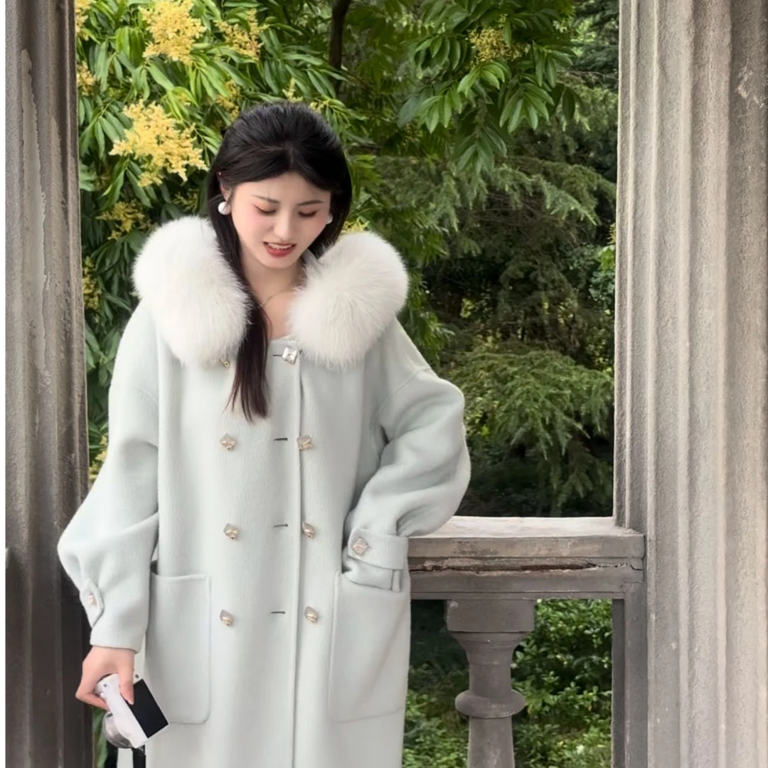 【海德薇】小小反季爆款100毛网红纯手工双面羊毛大衣