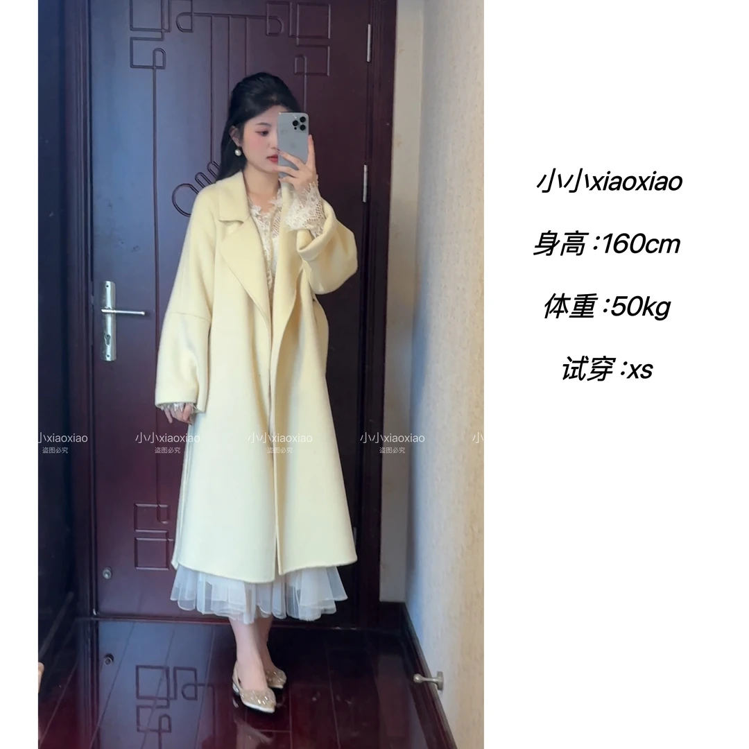 金夫人大衣【西西里大衣】Lia小小 爆款粉色黄色纯手工双面羊毛大衣