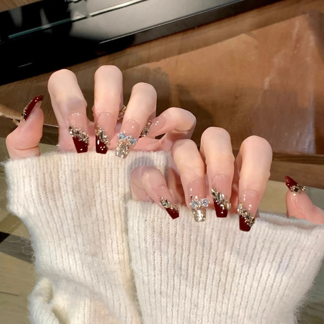 【龙年鸿运】纯手工穿戴甲显白轻奢高级感美甲秋冬短中长款猫眼美甲