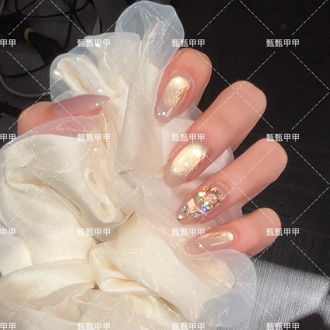 【玫瑰故事】 手工穿戴甲秋冬仙女必备显白短款短美甲片指甲贴片