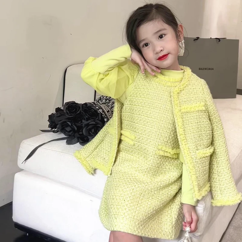 女童套装2023秋季新款小香风韩版中大童三件套裙洋气时髦儿童装女