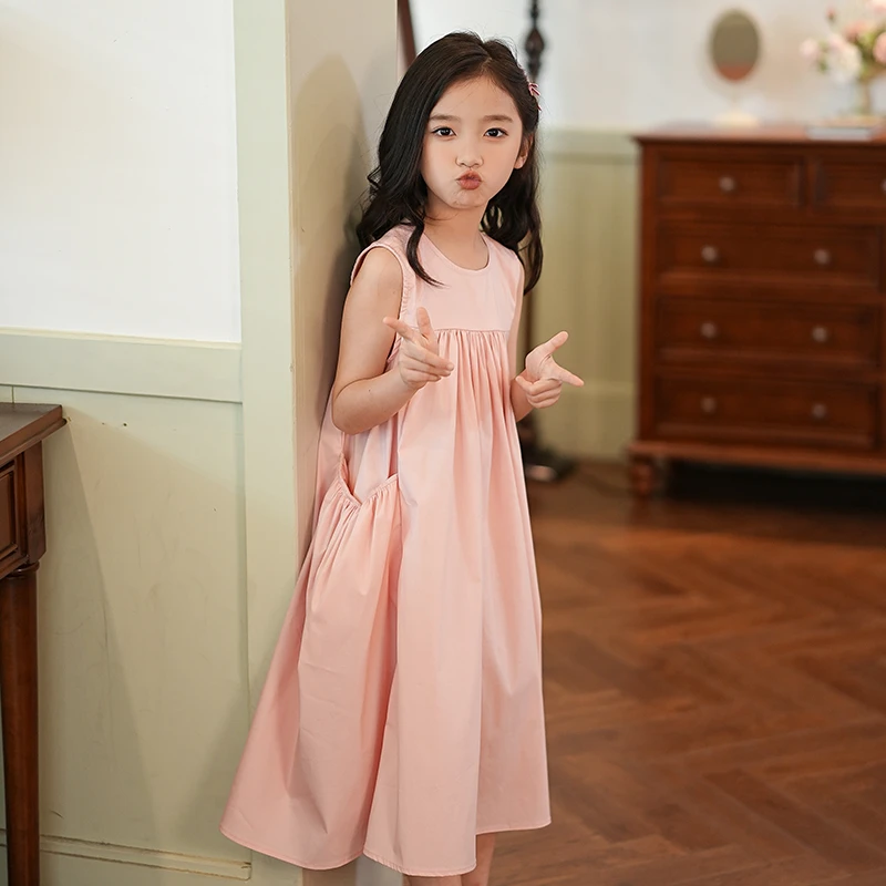 53112M吉米家族【少女之心】2025夏季新款女童连衣裙小女孩粉色裙子