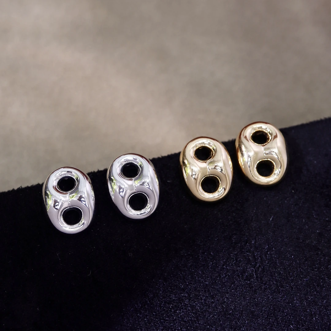 18K金特惠款猪鼻子耳钉（配胶金塞） 百搭时尚手工