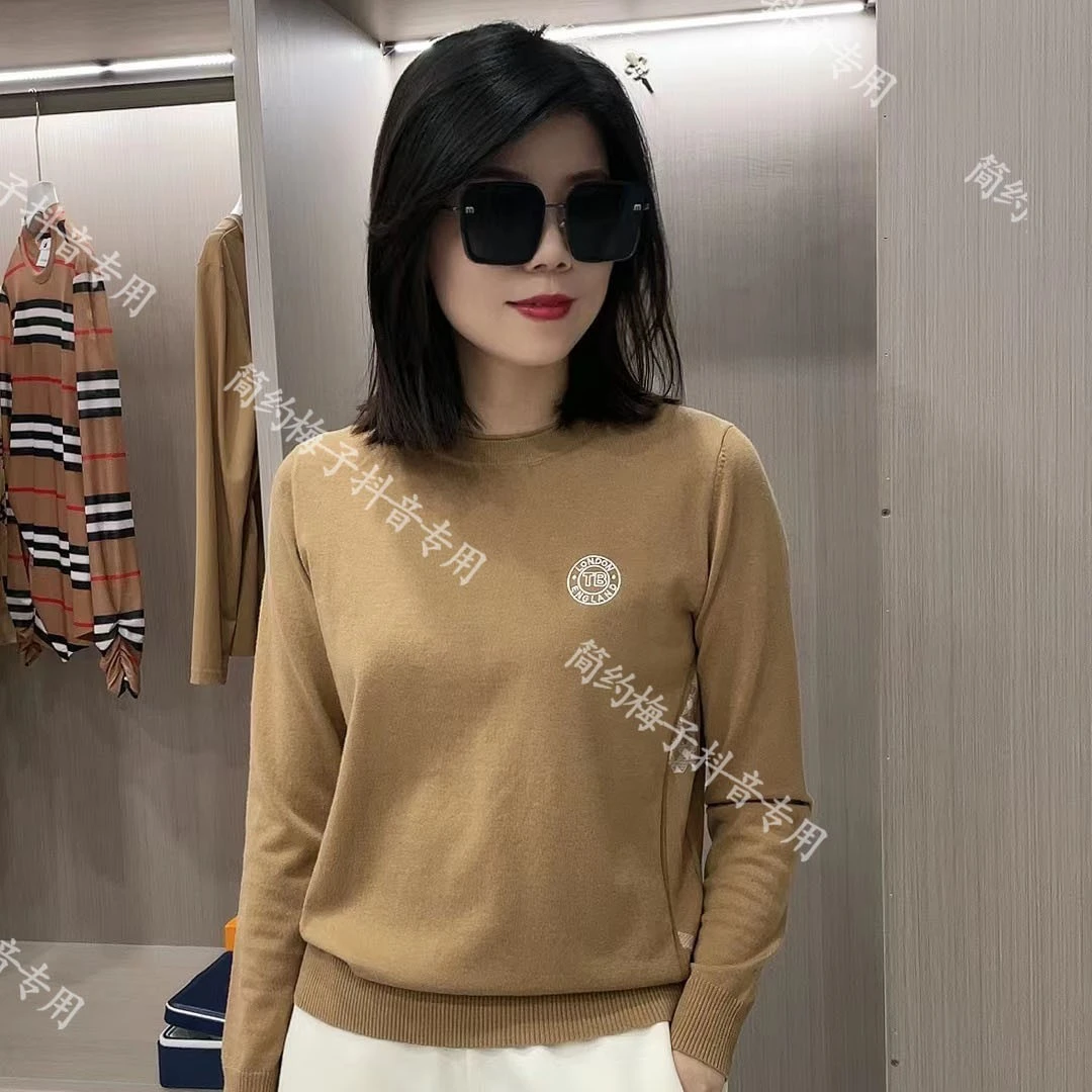 jy23秋季新款时尚百搭腰侧图案长袖针织衫