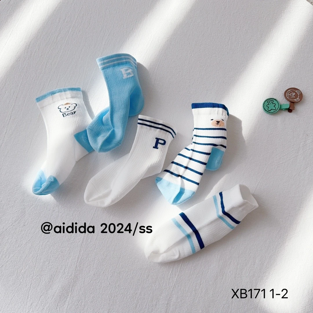 爱嘀嗒宝宝袜0到2岁直筒夏季透气薄款男童女童卡通可爱清新百搭袜