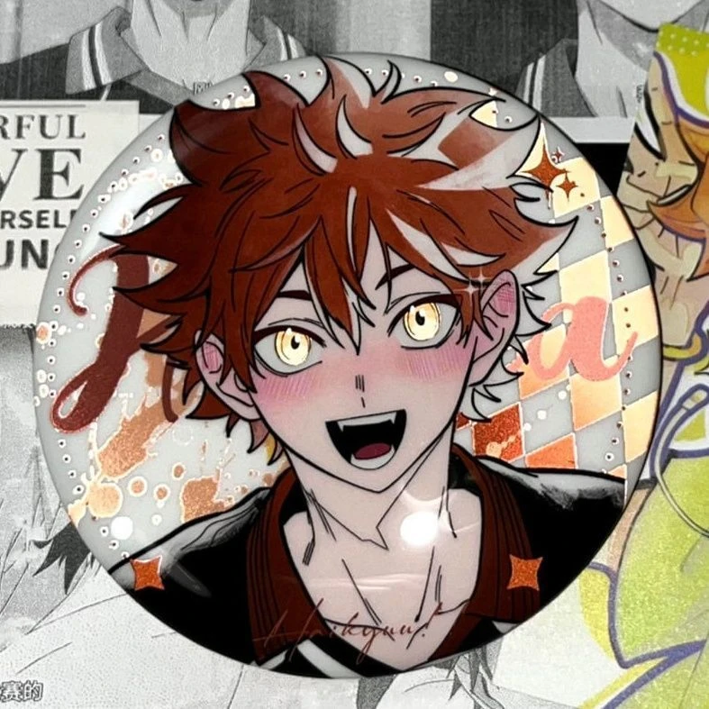 排球少年初恋奇迹周边反光吧唧同人自制谷日向翔阳孤爪研磨徽章