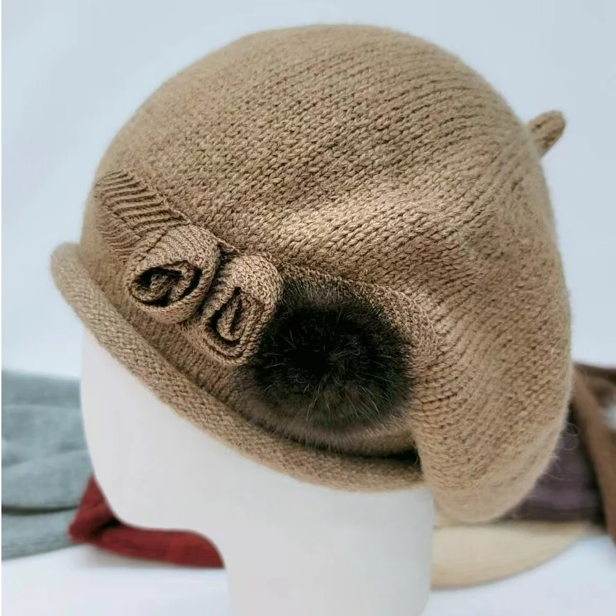 【韩国设计师衣吧】冬季新款时尚百搭洋气保暖针织帽