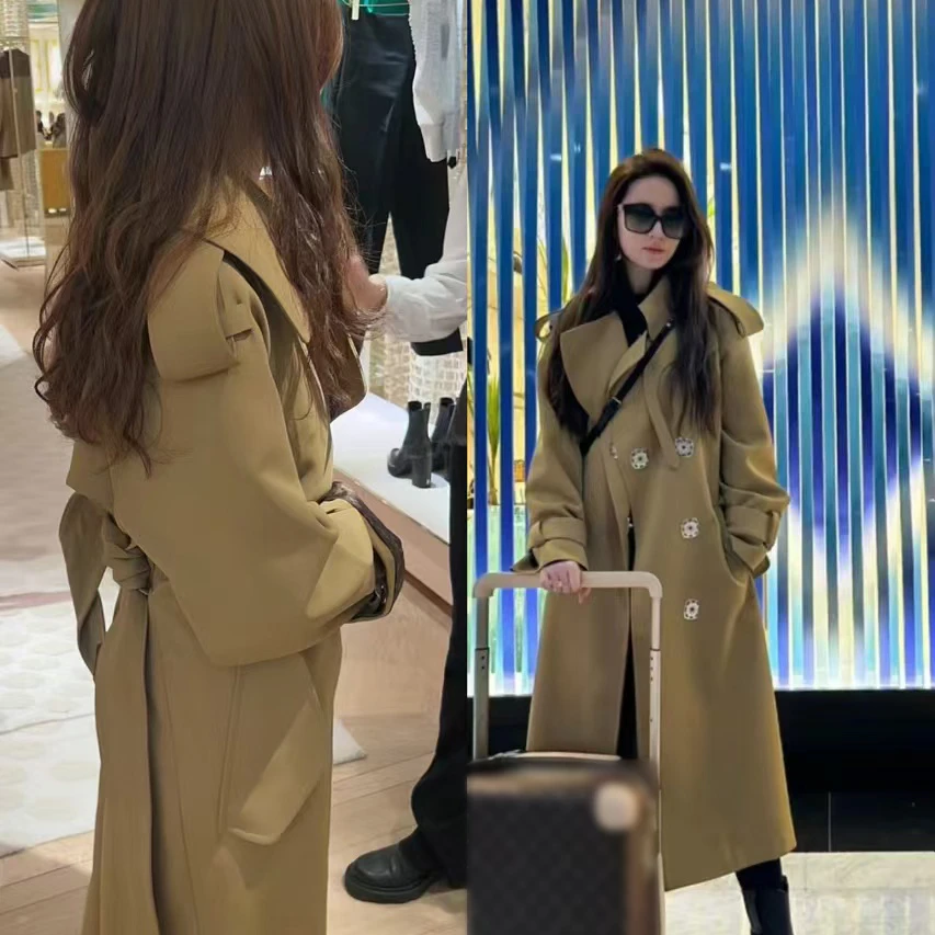 【玫瑰的故事】2025风衣女中长款春秋chic高级英伦流行外套 LW071