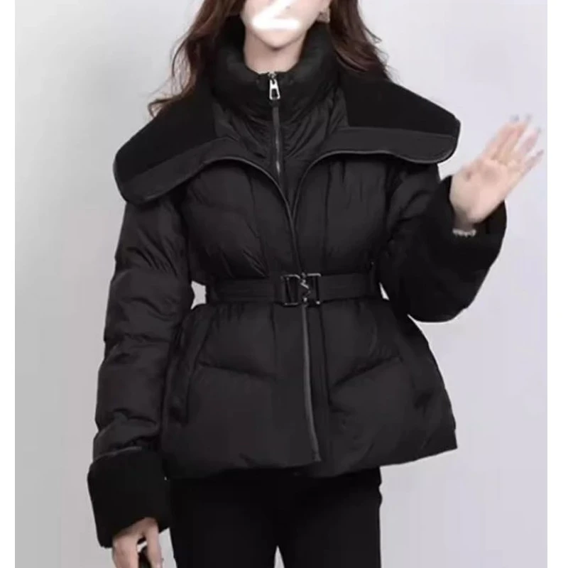 超好看收腰棉服外套女2025冬季新款设计感气质高端翻领保暖面包服