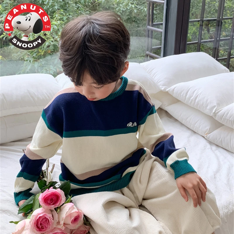 Snoopy/史努比男童纯棉毛衣儿童时髦宝宝毛线衣打底洋气针织衫潮