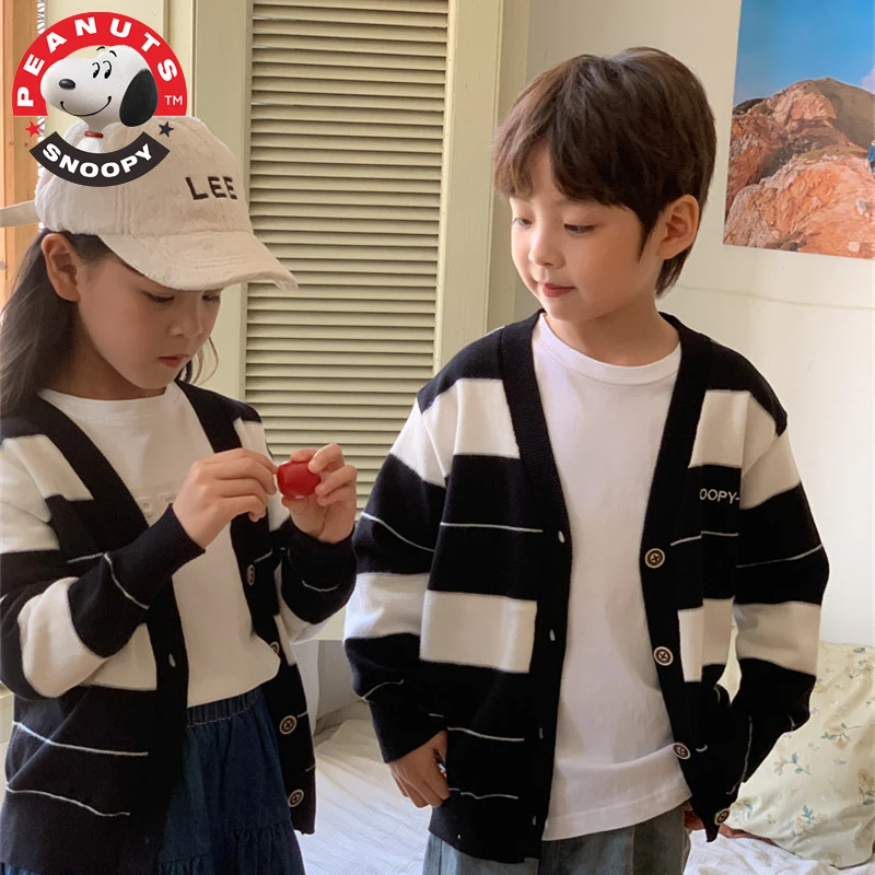 Snoopy/史努比男女童毛衣宝宝针织开衫外套春秋外搭小女孩时髦潮
