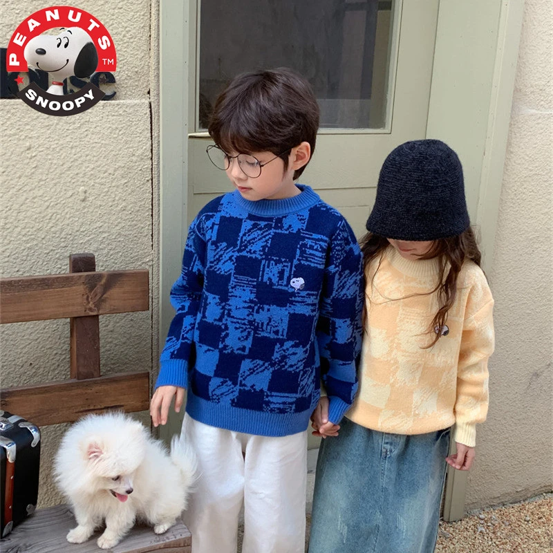 Snoopy/史努比儿童毛衣男女童宝宝宽松休闲针织衫小女孩秋冬款潮
